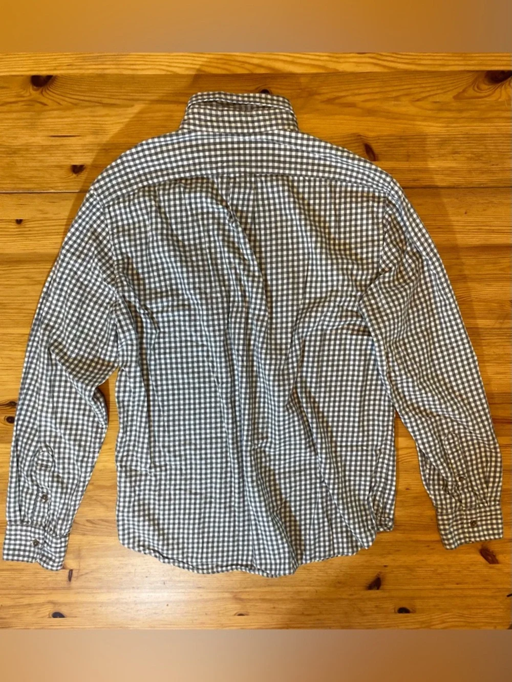 J. Crew Gray and White Checked Button-Down Shirt